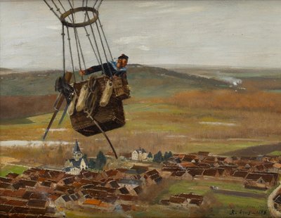 A French Military Balloonist, 1880s by Raoul Joseph Arus